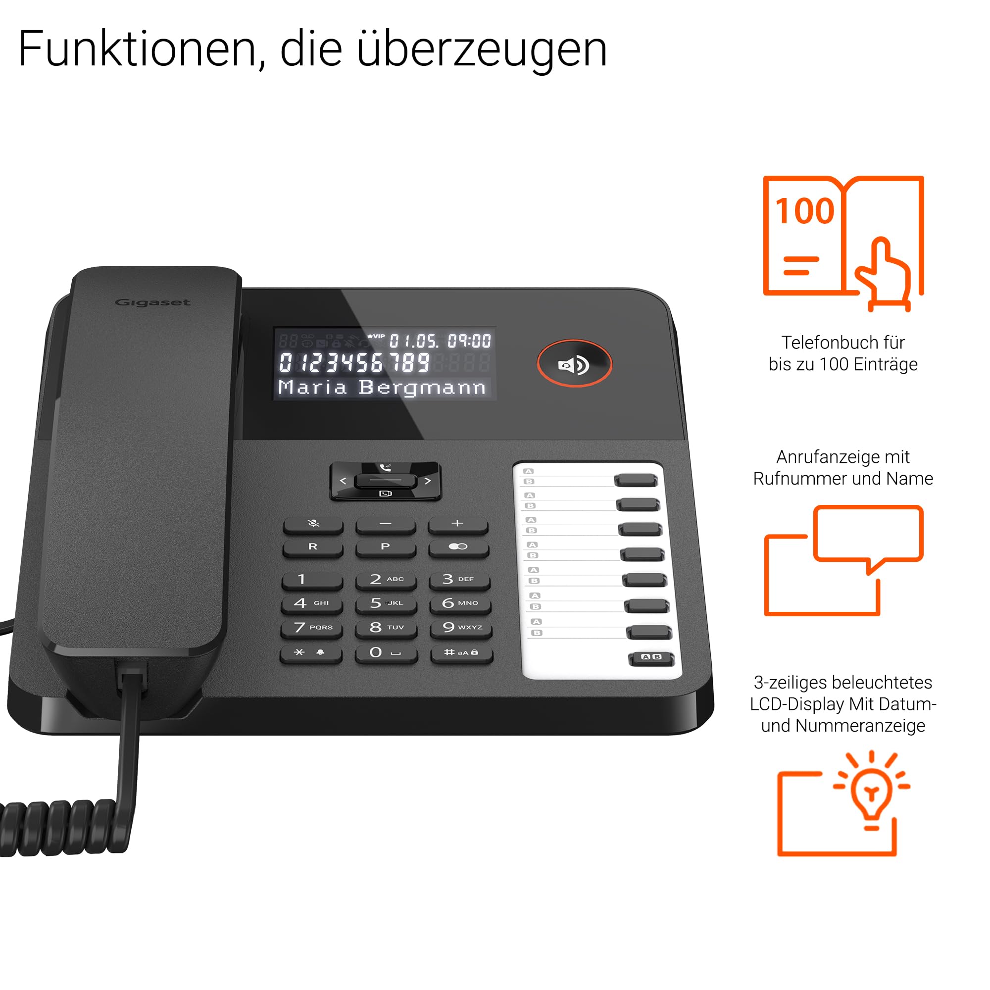 gigaset-desk-600-schnurgebundenes-tischtelefon-schwarz image 2