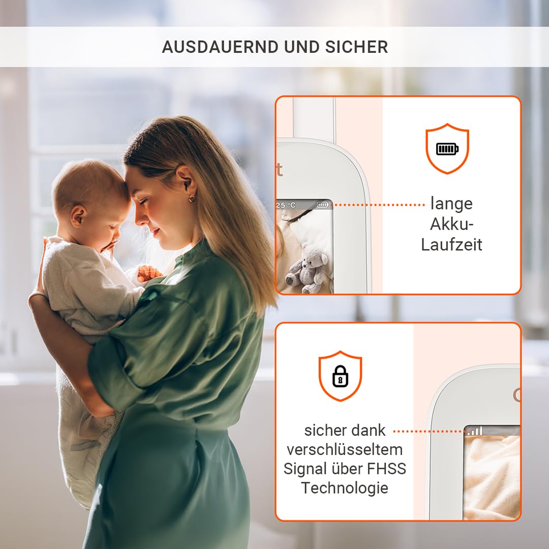 gigaset-baby-300-video-babyphone-mit-kamera-2-8-zoll-lcd-zwei-wege-audio image 3