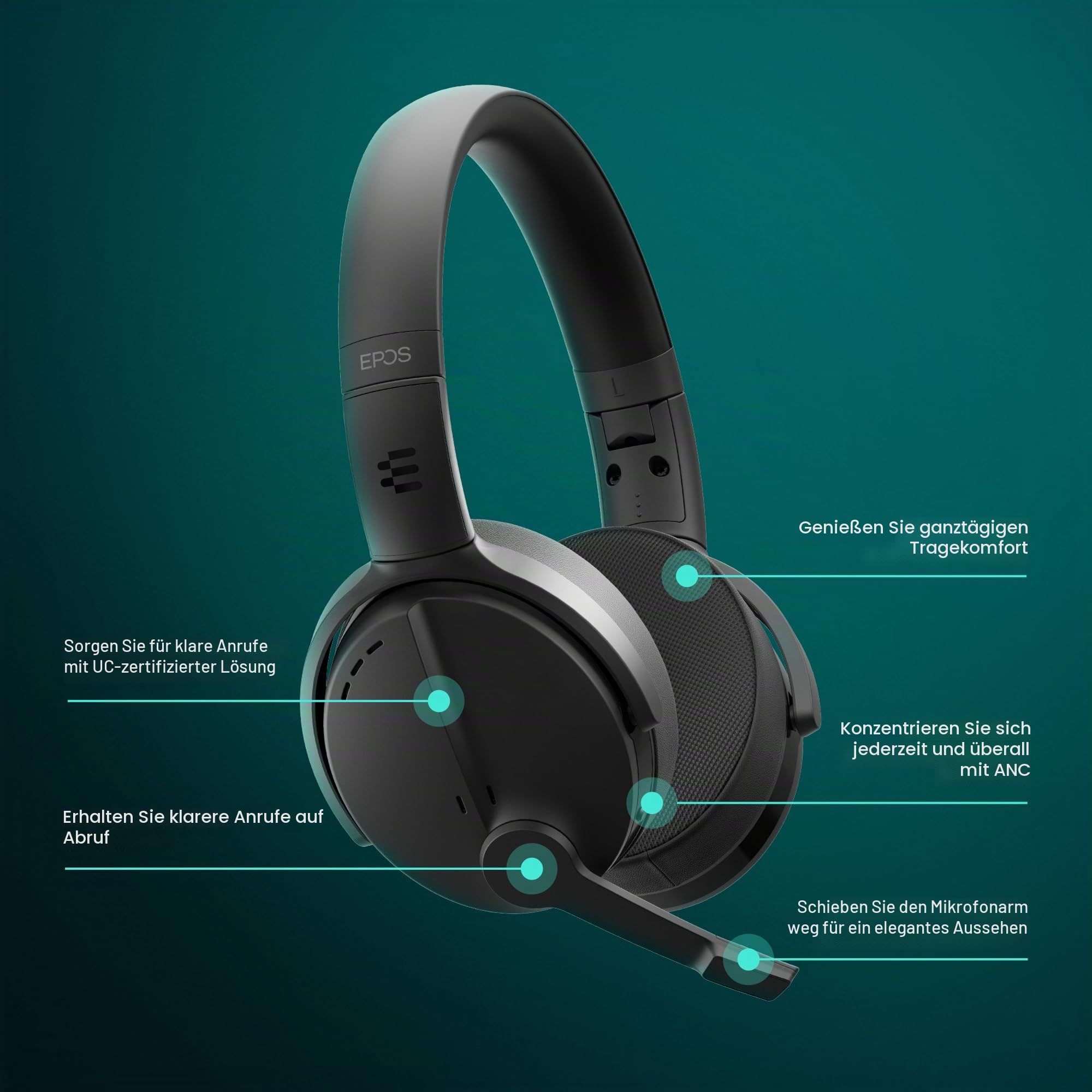 epos-adapt-560-ii-bluetooth-wireless-headset-mit-anc-und-boom-arm-uc-zertifizier image 4
