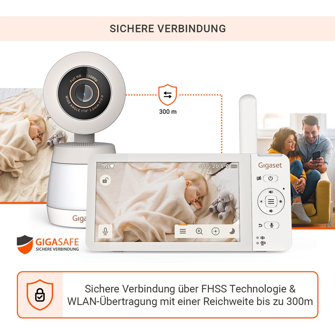 gigaset-baby-700-connected-video-babyphone-5-5-full-hd-touchscreen-cream-white-w image 2