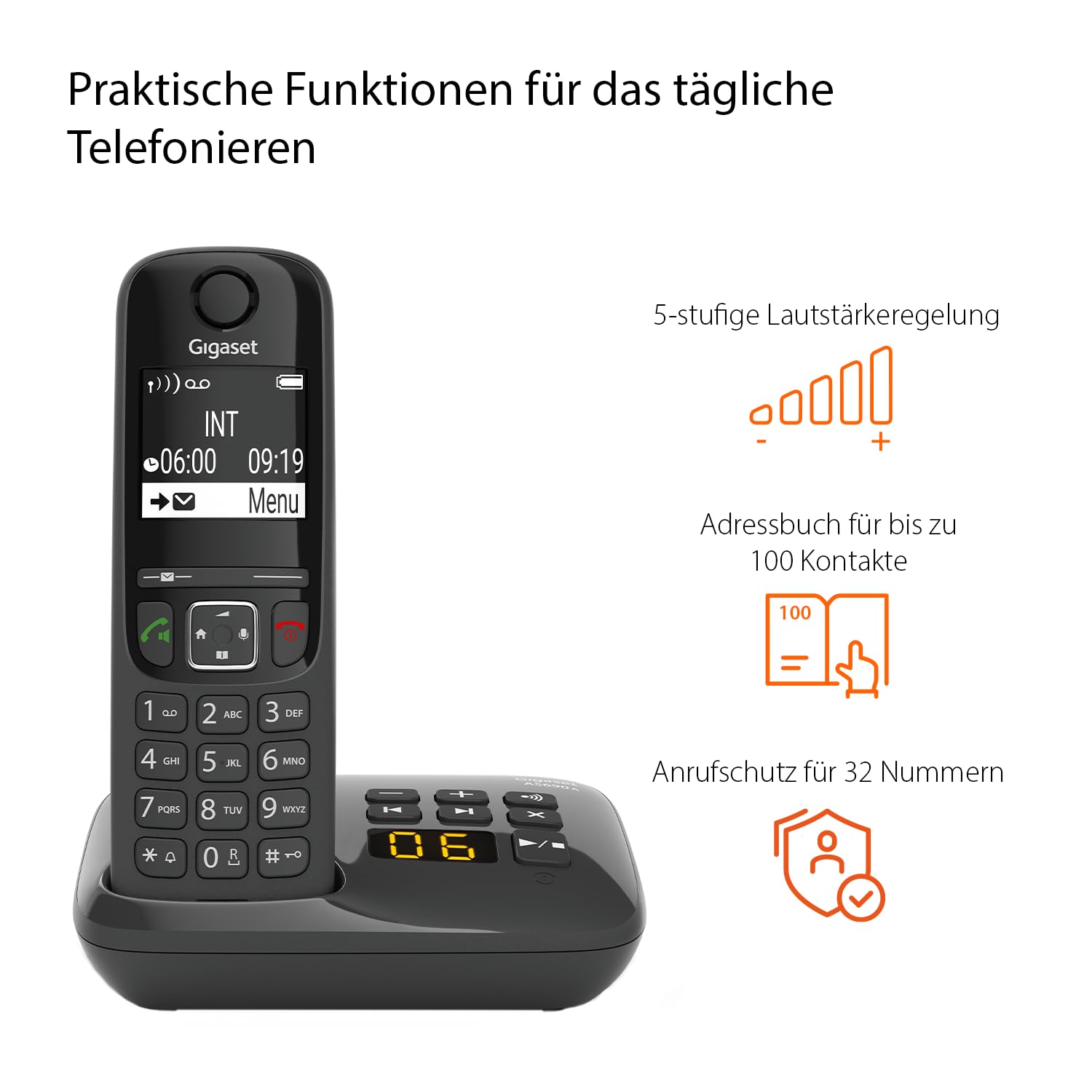 gigaset-as690a-trio-3x-dect-telefon-mit-anrufbeantworter-schwarz image 4