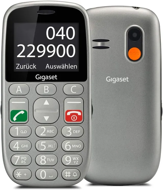 gigaset-gl390-gsm-senioren-handy-mit-sos-taste-titan-silber-ohne-vertrag image 1