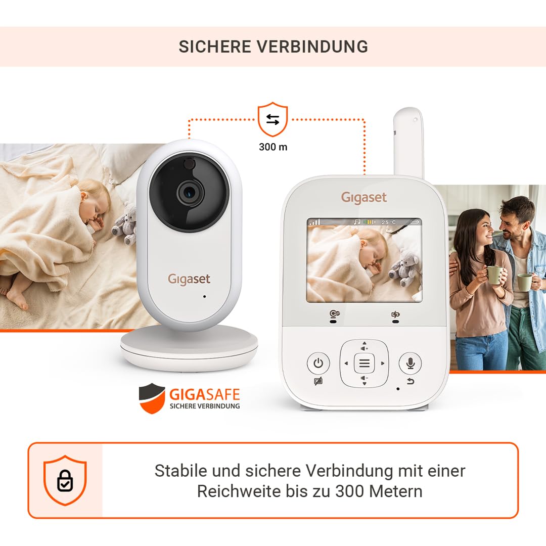 gigaset-baby-300-video-babyphone-mit-kamera-2-8-zoll-lcd-zwei-wege-audio image 2