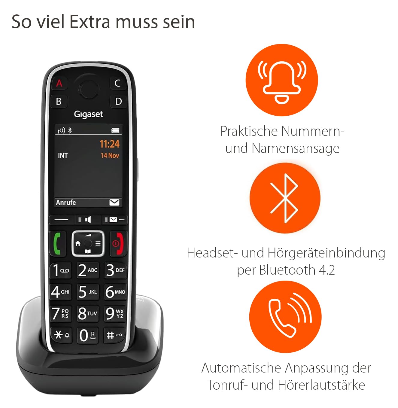 gigaset-e720hx-dect-mobilteil-mit-ladeschale-bluetooth-schwarz-ohne-basis image 4