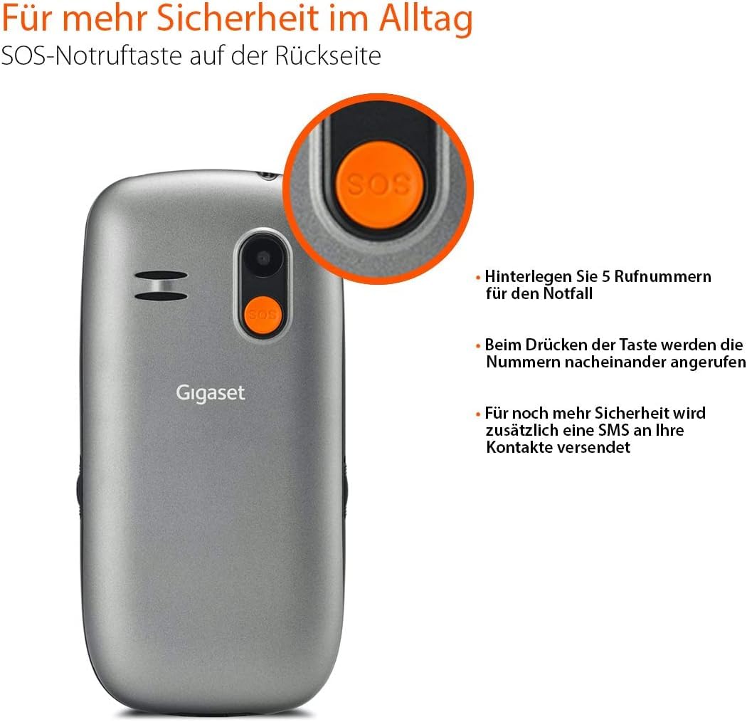 gigaset-gl390-gsm-senioren-handy-mit-sos-taste-titan-silber-ohne-vertrag image 2