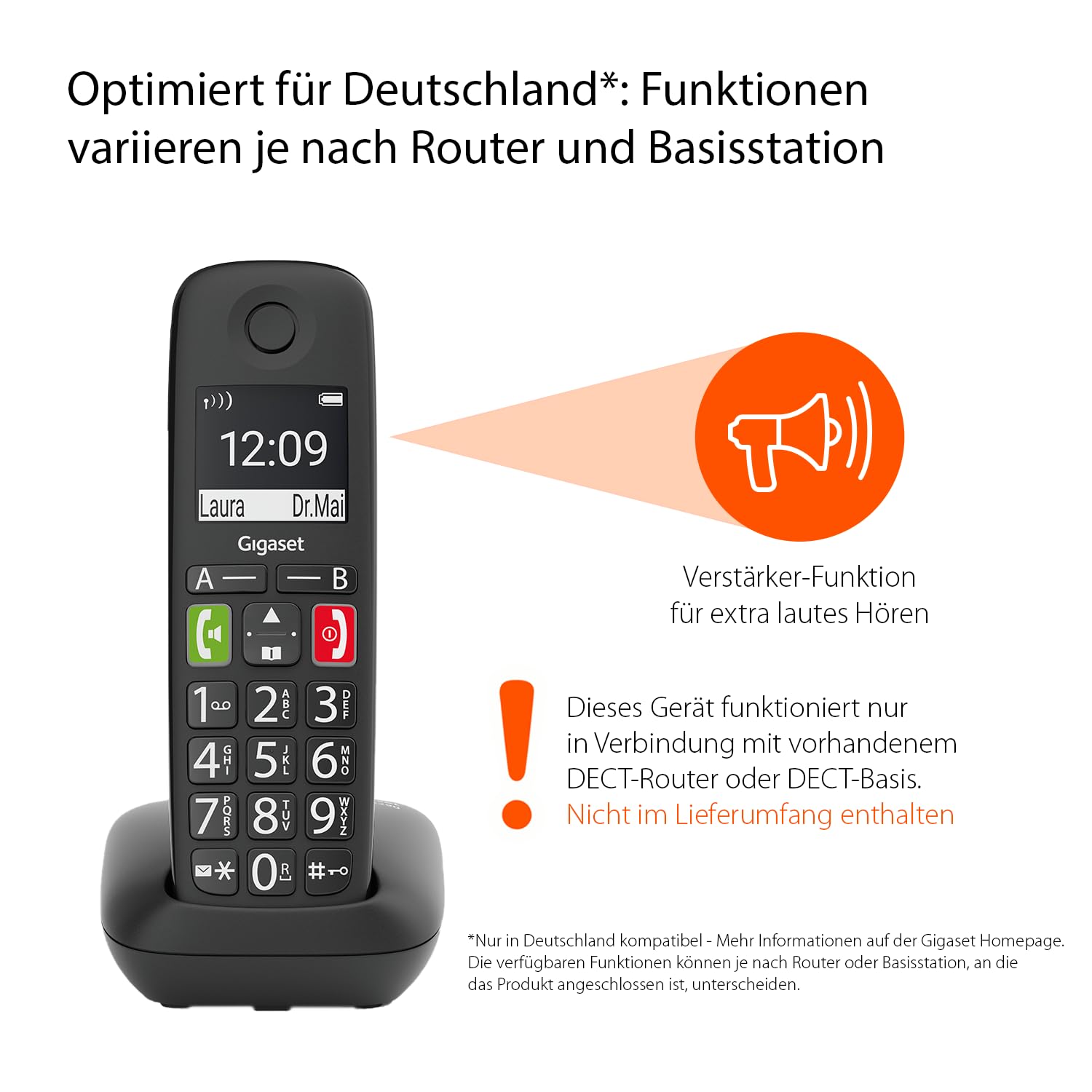 gigaset-e290hx-dect-mobilteil-mit-ladeschale-f-r-fritzbox-schwarz-ohne-basis image 2