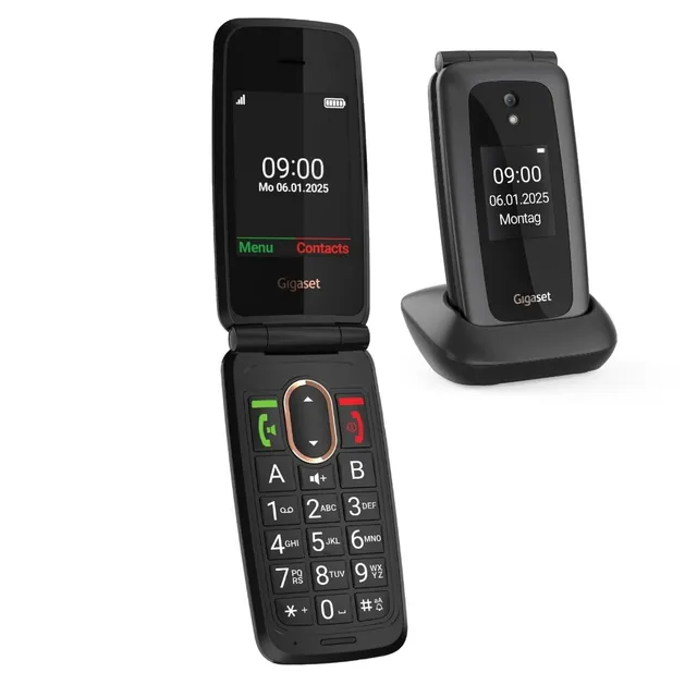 gigaset-gl795-klapphandy-4g-seniorenhandy-dunkelgrau image 1
