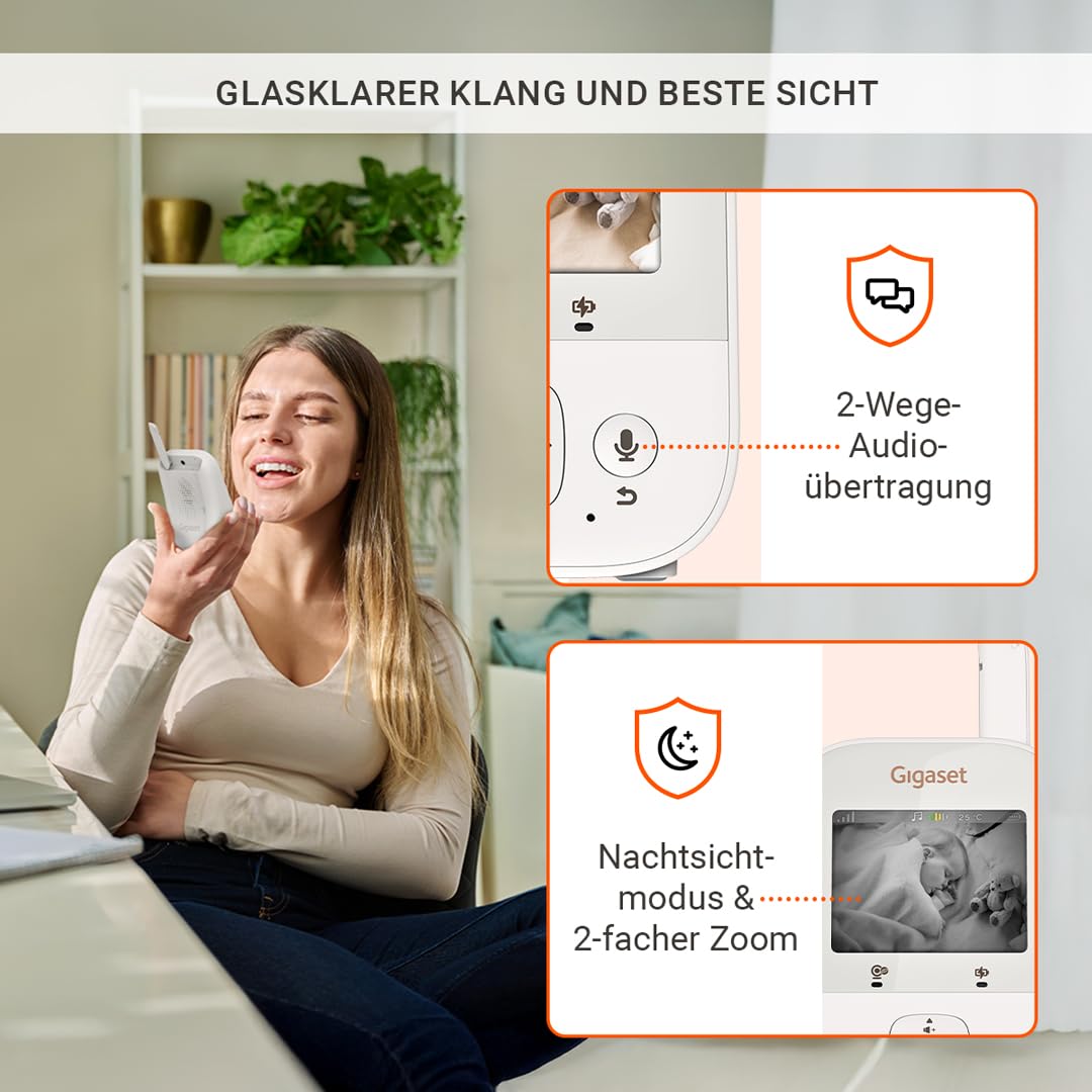 gigaset-baby-300-video-babyphone-mit-kamera-2-8-zoll-lcd-zwei-wege-audio image 5