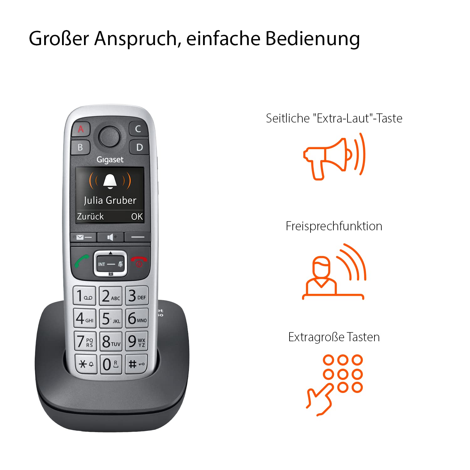 gigaset-e560-senioren-dect-telefon-schnurlos-mit-notruftaste-silber image 3