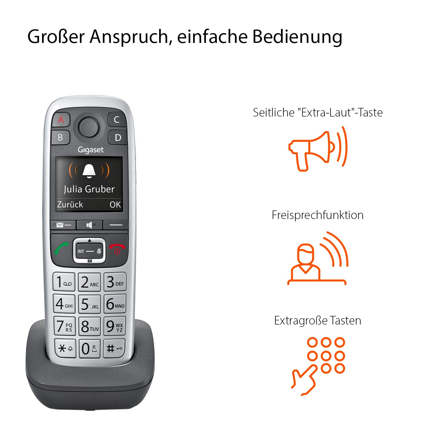 gigaset-e560hx-dect-mobilteil-schnurloses-senioren-telefon-f-r-fritzbox-silber-o image 4