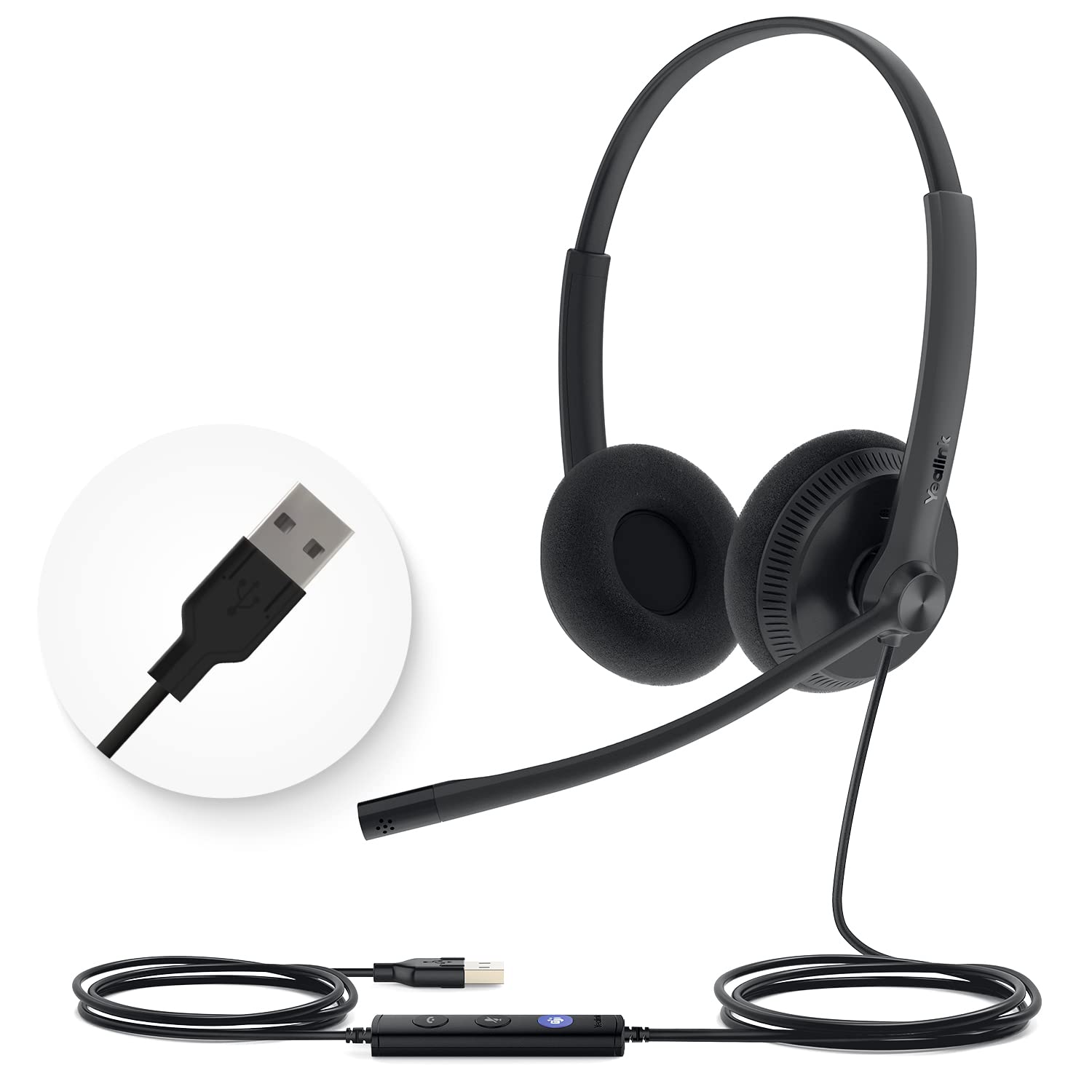 yealink-uh34-lite-kabelgebundenes-pc-headset-usb-a-noise-cancelling image 1