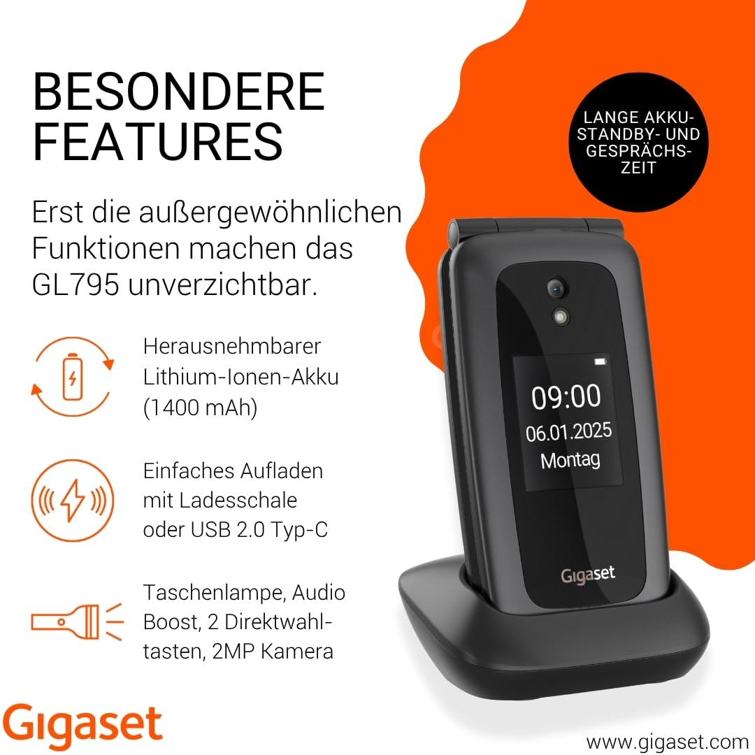 gigaset-gl795-klapphandy-4g-seniorenhandy-dunkelgrau image 4