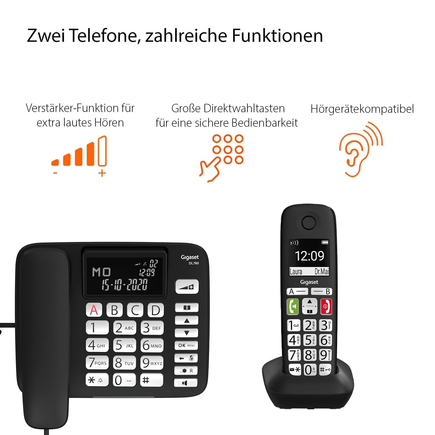 gigaset-dl780-plus-kombi-set-tischtelefon-mobilteil-schwarz image 3