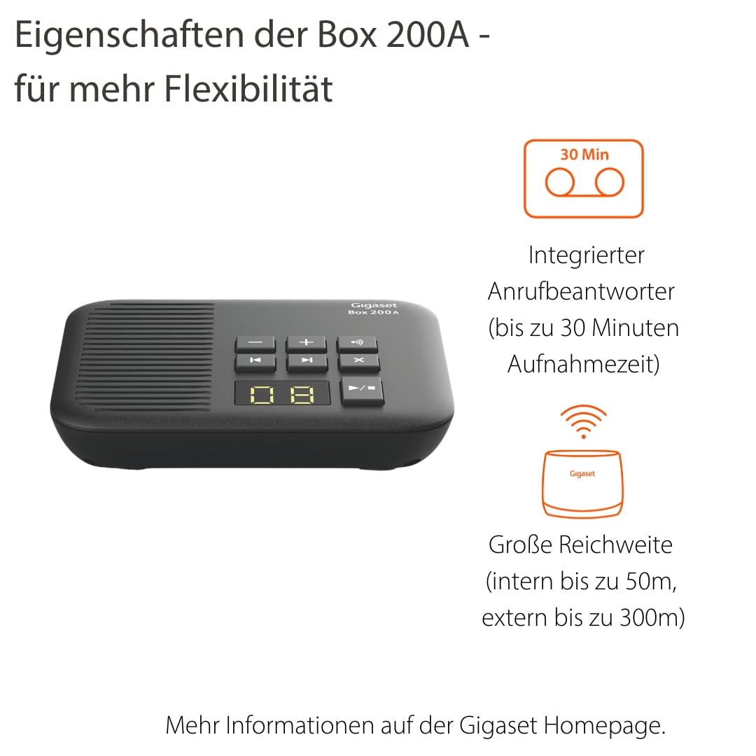 gigaset-box-200a-dect-basis-station-mit-anrufbeantworter-schwarz image 2