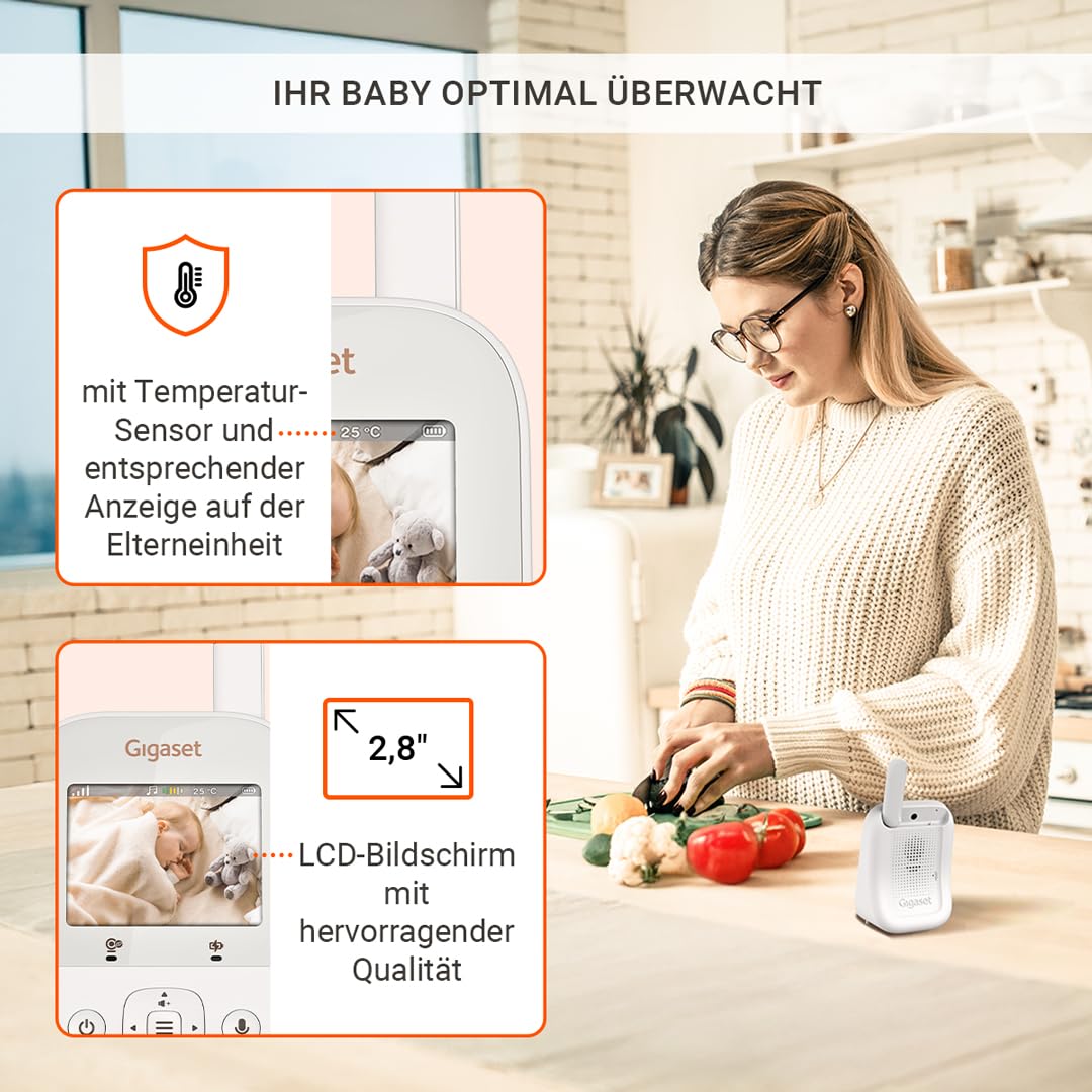 gigaset-baby-300-video-babyphone-mit-kamera-2-8-zoll-lcd-zwei-wege-audio image 4