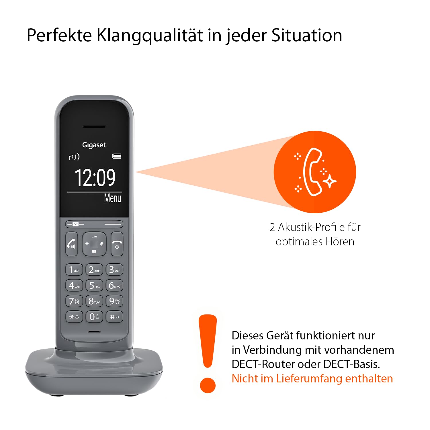 gigaset-cl390hx-design-dect-mobilteil-mit-ladeschale-f-r-fritzbox-grau-ohne-basi image 2