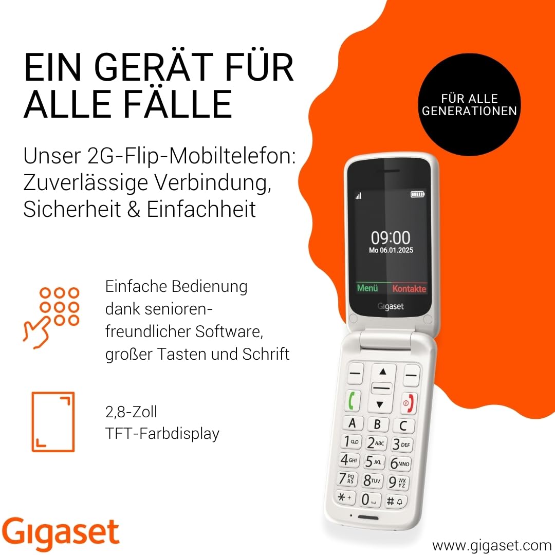 gigaset-gl595-klapphandy-mit-sos-taste-2-8-zoll-perlwei image 2