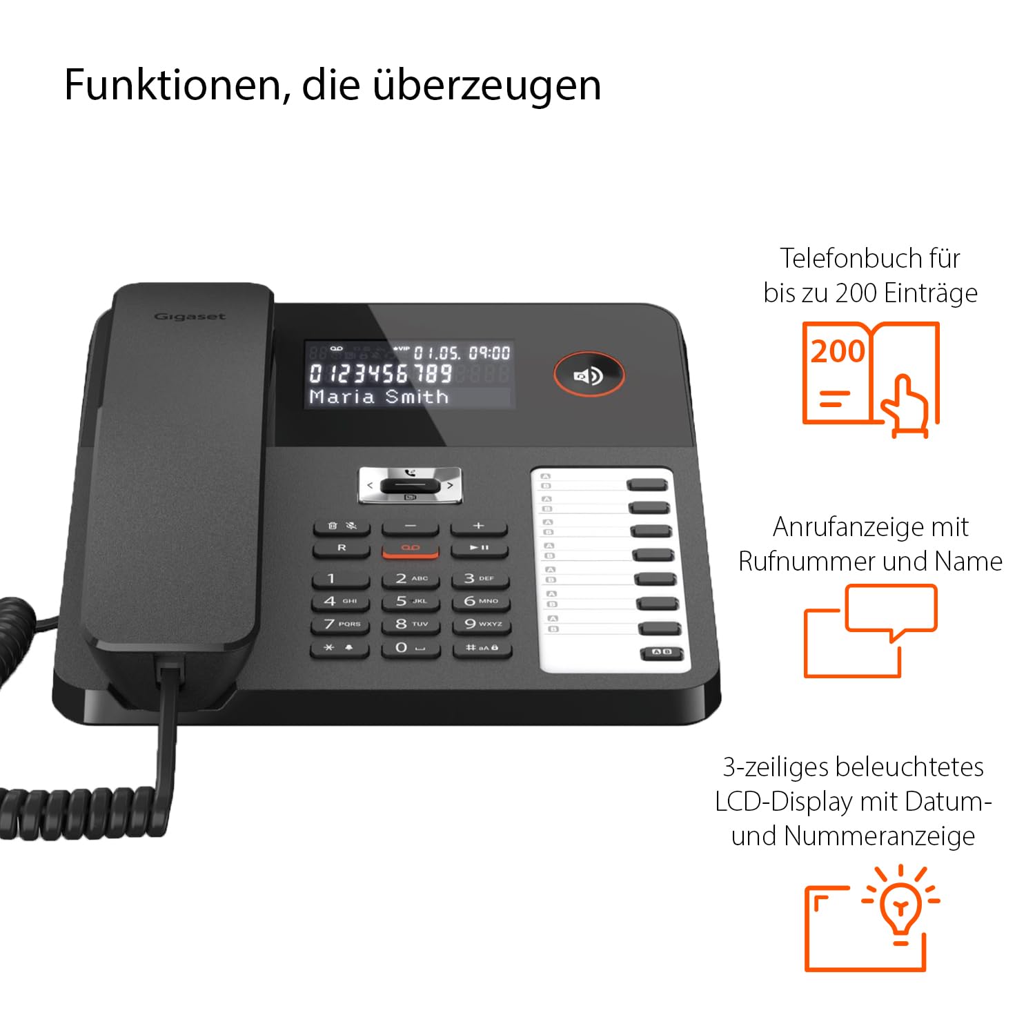 gigaset-desk-800a-schnurgebundenes-telefon-mit-anrufbeantworter-schwarz-lcd-frei image 3
