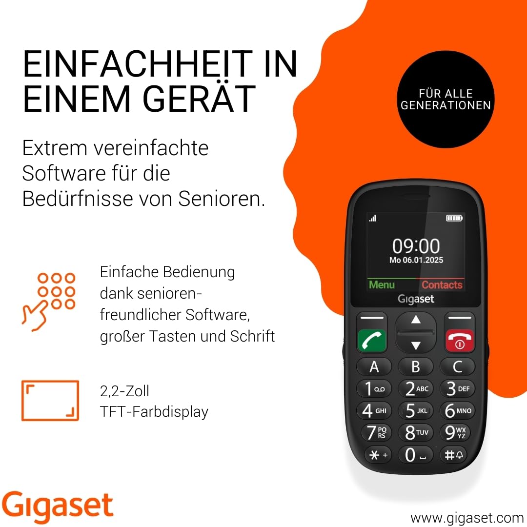gigaset-gl395-seniorenhandy-mit-sos-taste-2-2-zoll-schwarz image 2