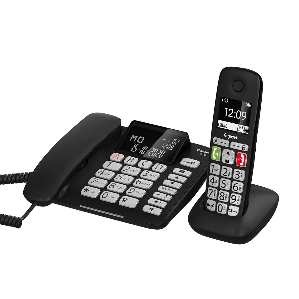 gigaset-dl780-plus-kombi-set-tischtelefon-mobilteil-schwarz image 1
